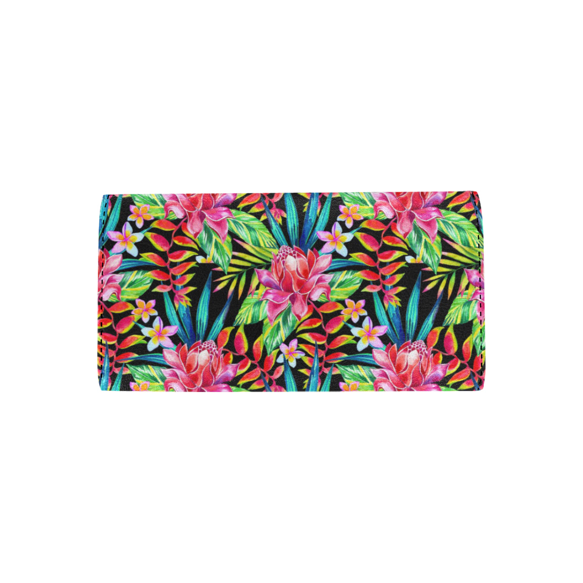 Heliconia Pattern Print Design HL02 Women's Trifold Wallet