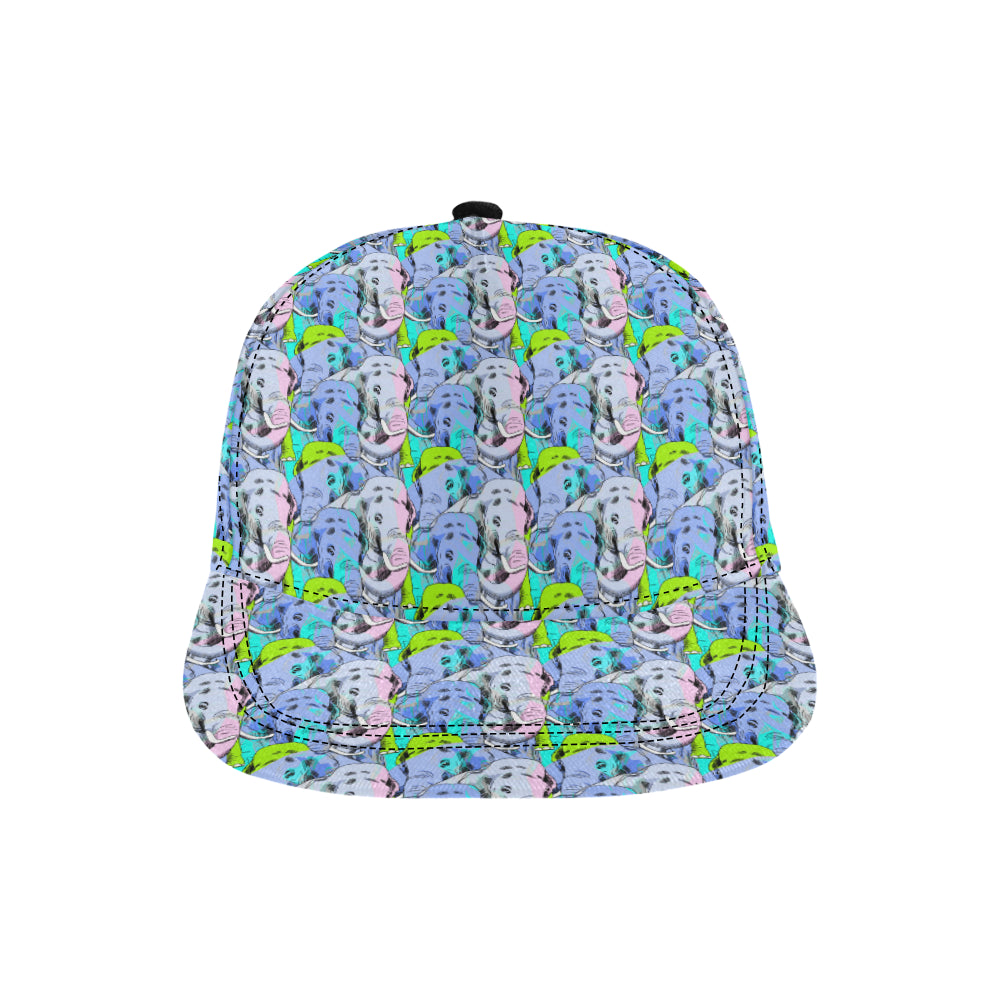 Elephant Art color Print Pattern Snapback Cap