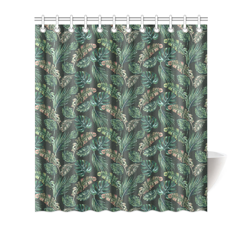 Banana Leaf Pattern Print Design 05 Shower Curtain