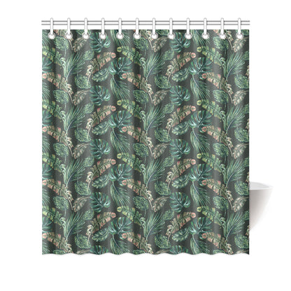 Banana Leaf Pattern Print Design 05 Shower Curtain