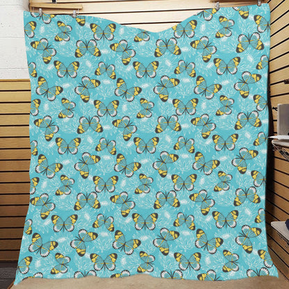 Butterfly Pattern Print Design 010 Premium Quilt