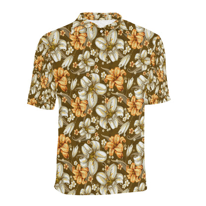 Lily Pattern Print Design 01 Men Polo Shirt