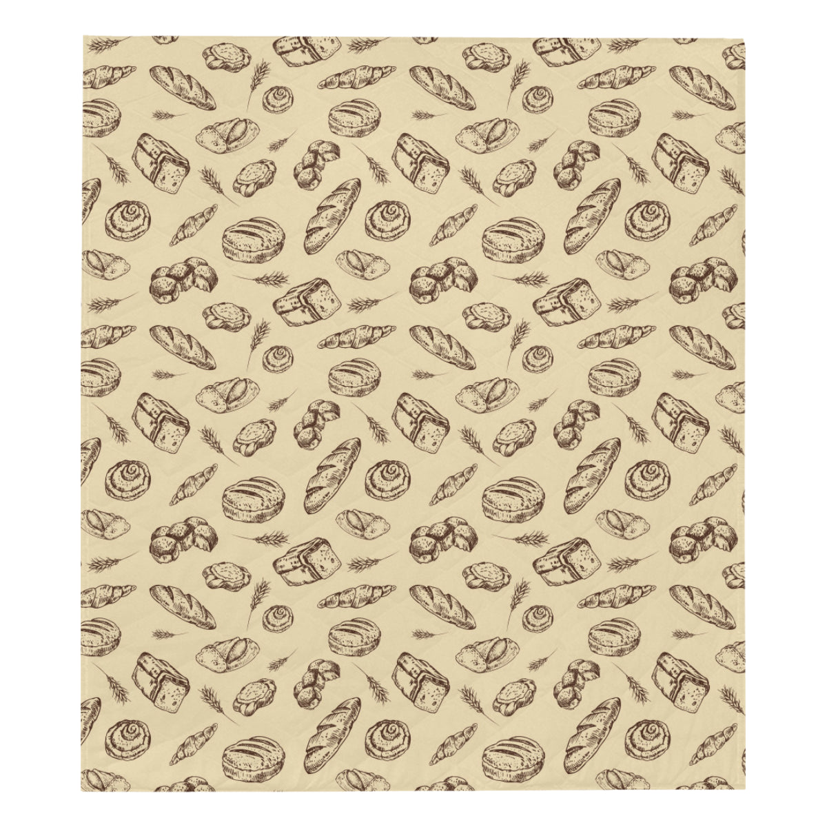 Bread Pattern Print Design 04 Premium Quilt