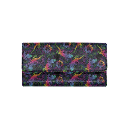 Gecko Rainbow Pattern Print Design 03 Women's Trifold Wallet