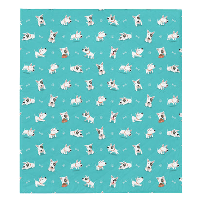Bull Terriers Pattern Print Design 07 Premium Quilt