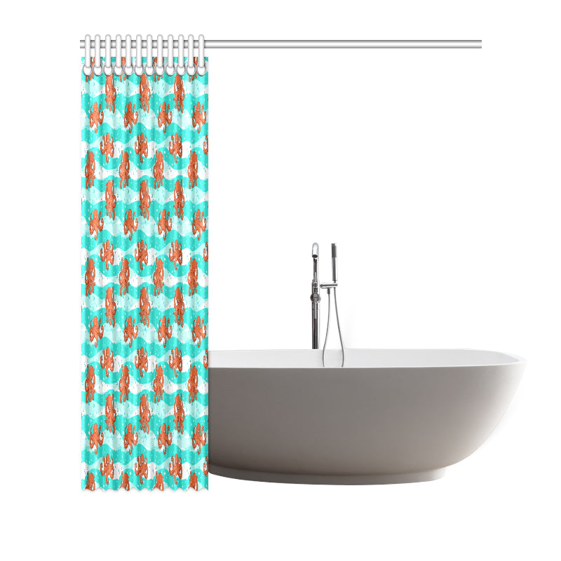 Octopus Cute Design Print Themed Shower Curtain