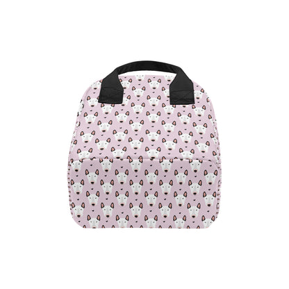 Bull Terrier Pink Print Pattern Insulated Lunch Bag