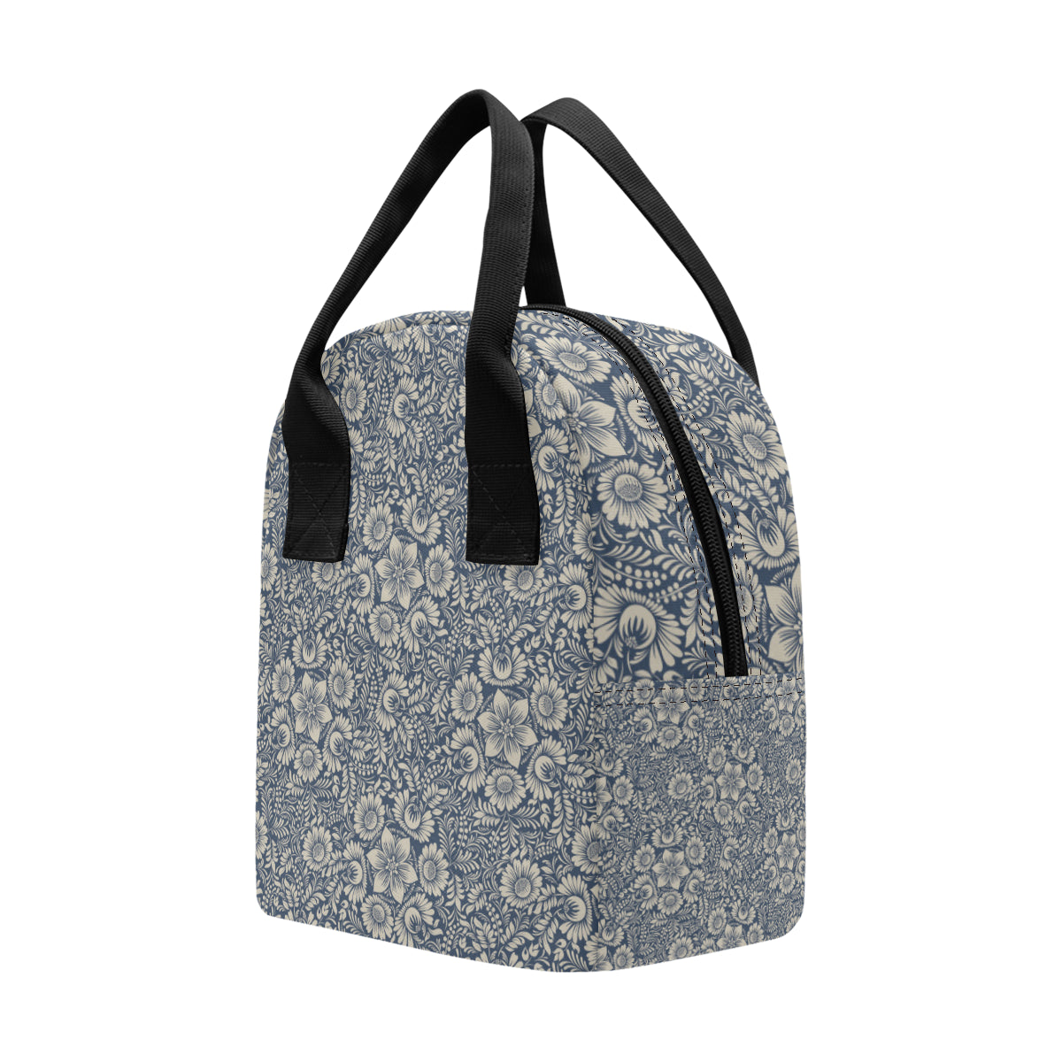 Elegant Floral Print Pattern Insulated Lunch Bag