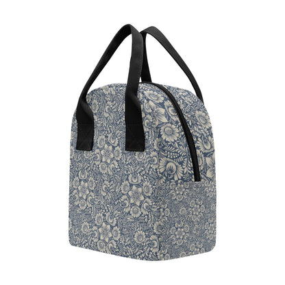 Elegant Floral Print Pattern Insulated Lunch Bag