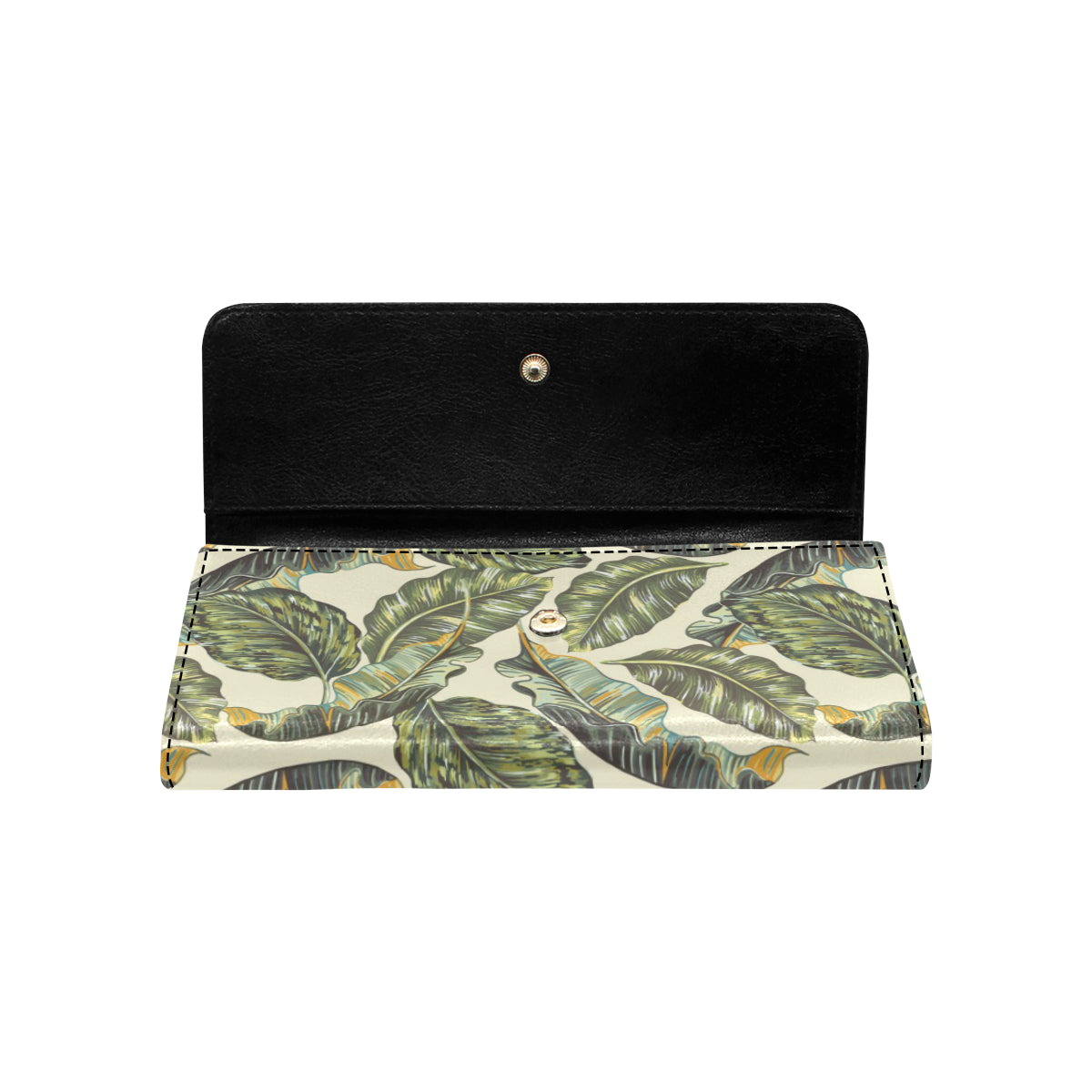 Banana Leaf Pattern Print Design BL08 Women's Trifold Wallet