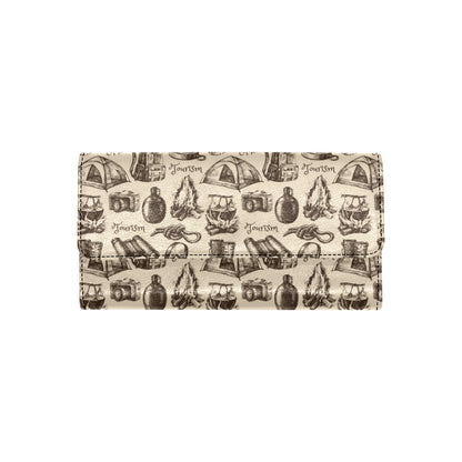 Camping Pattern Print Design 01 Women's Trifold Wallet