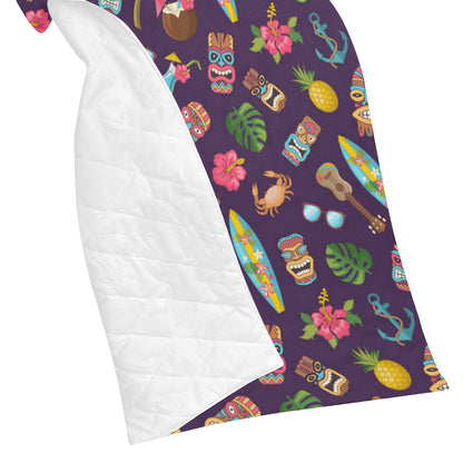Hawaiian Themed Pattern Print Design H024 Premium Quilt