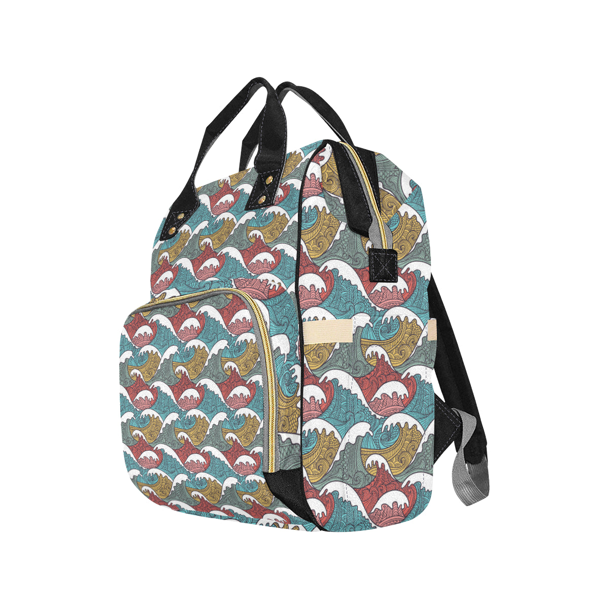 Tribal Wave Pattern Print Diaper Bag Backpack