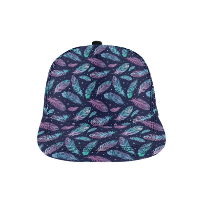 Feather Aztec Design Print Snapback Cap