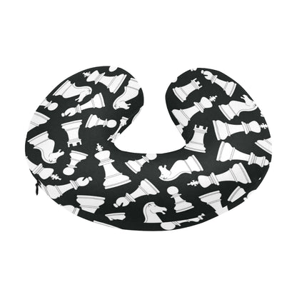Chess Pattern Print Design 01 U-Shaped Travel Neck Pillow