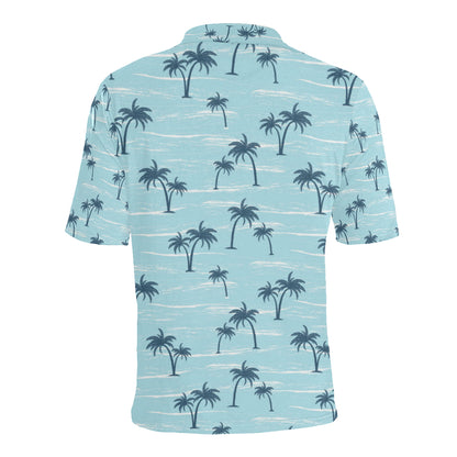 Palm Tree Pattern Print Design PT04 Men Polo Shirt