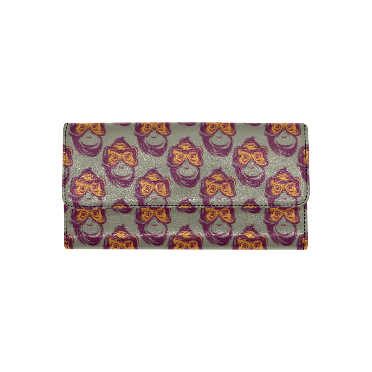Chimpanzee Pattern Print Design 02 Women's Trifold Wallet