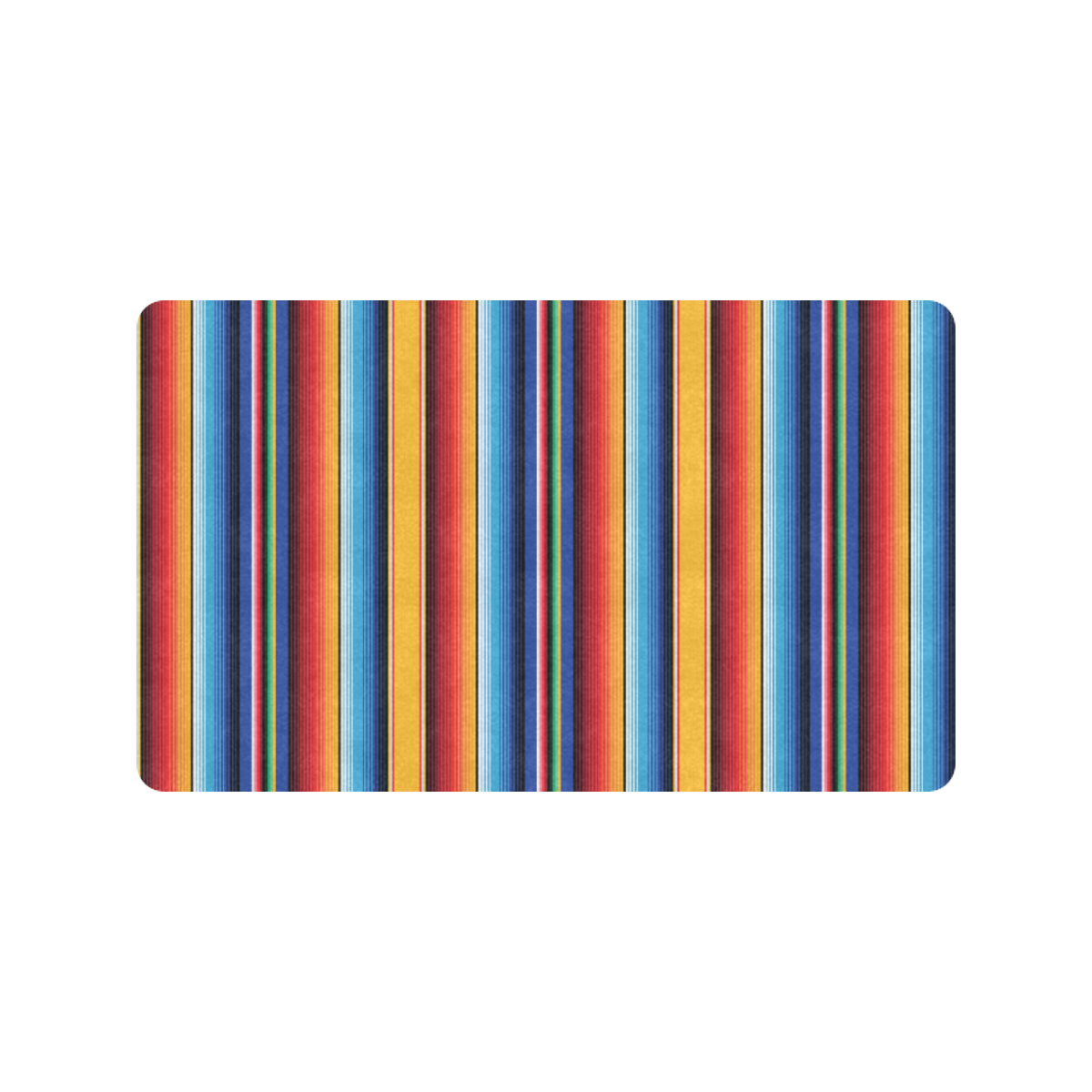 Mexican Blanket Stripe Print Pattern Rubber Doormat