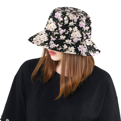 Orchid White Pattern Print Design OR03 Unisex Bucket Hat