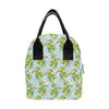 Elegant Olive Floral Print Insulated Lunch Bag