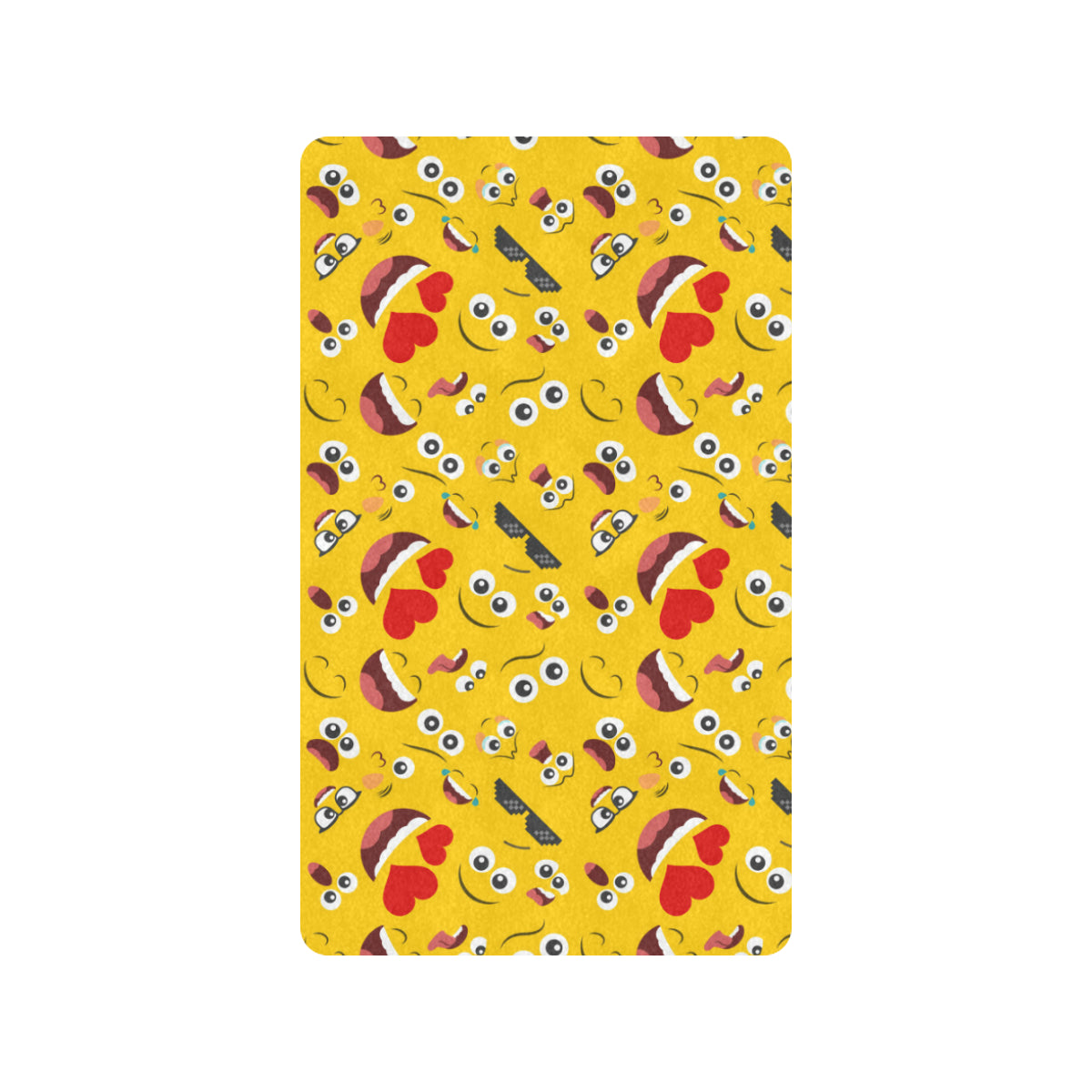 Emoji Face Print Pattern Rubber Doormat