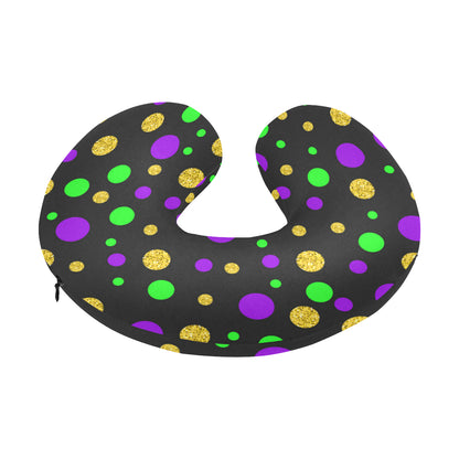 Mardi Gras Pattern Print Design 07 U-Shaped Travel Neck Pillow
