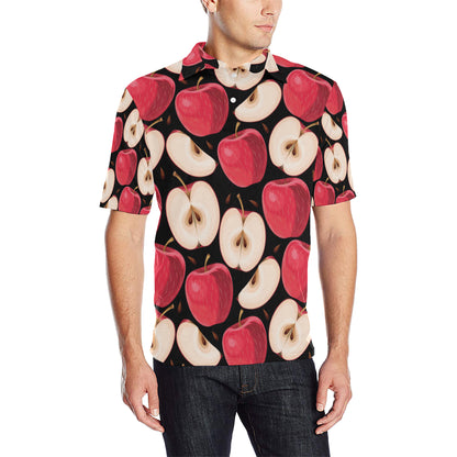 Apple Pattern Print Design AP02 Men Polo Shirt