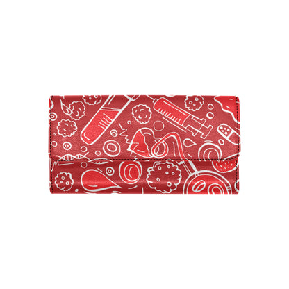 Phlebotomist Pattern Print Design A02 Women's Trifold Wallet