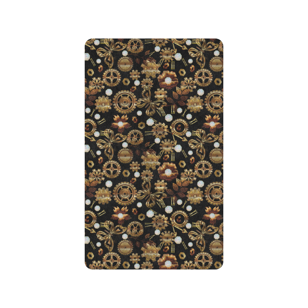 Steampunk Butterfly Design Themed Print Rubber Doormat