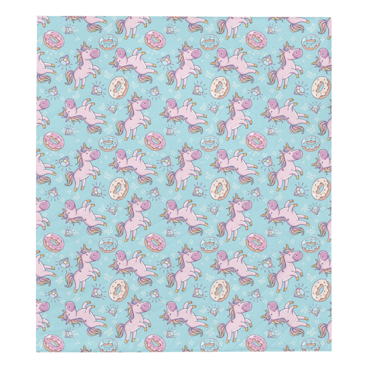 Donut Unicorn Pattern Print Design DN016 Premium Quilt