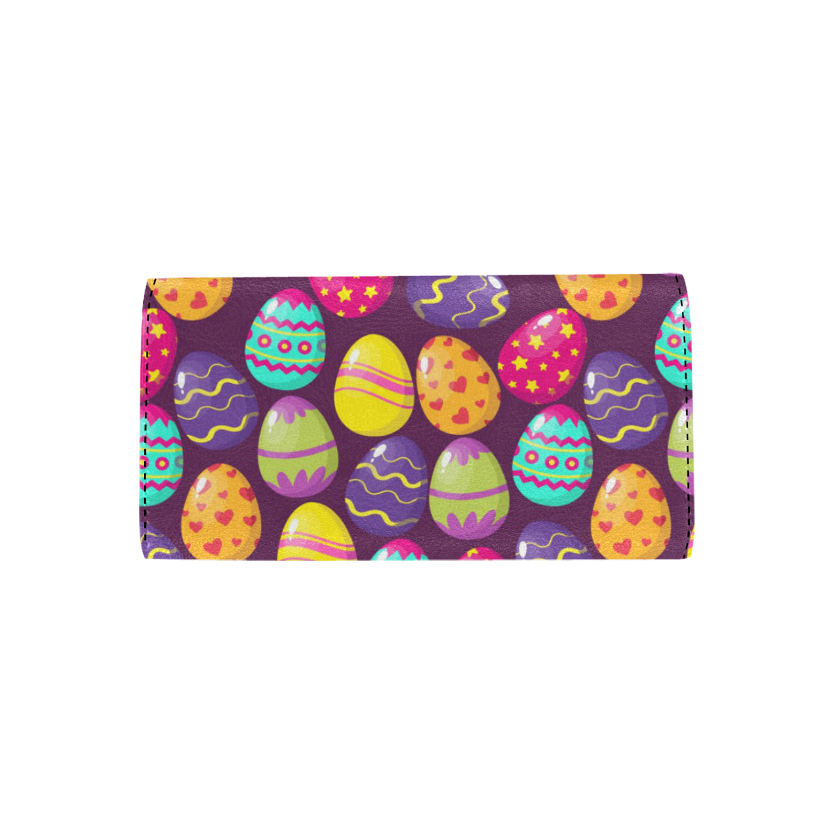 Easter Eggs Pattern Print Design RB04 Women's Trifold Wallet