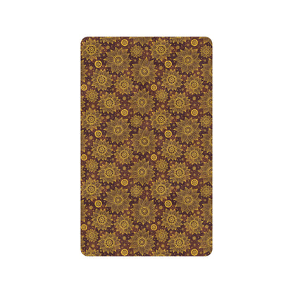 Gold Sunflower Hand Drawn Print Rubber Doormat