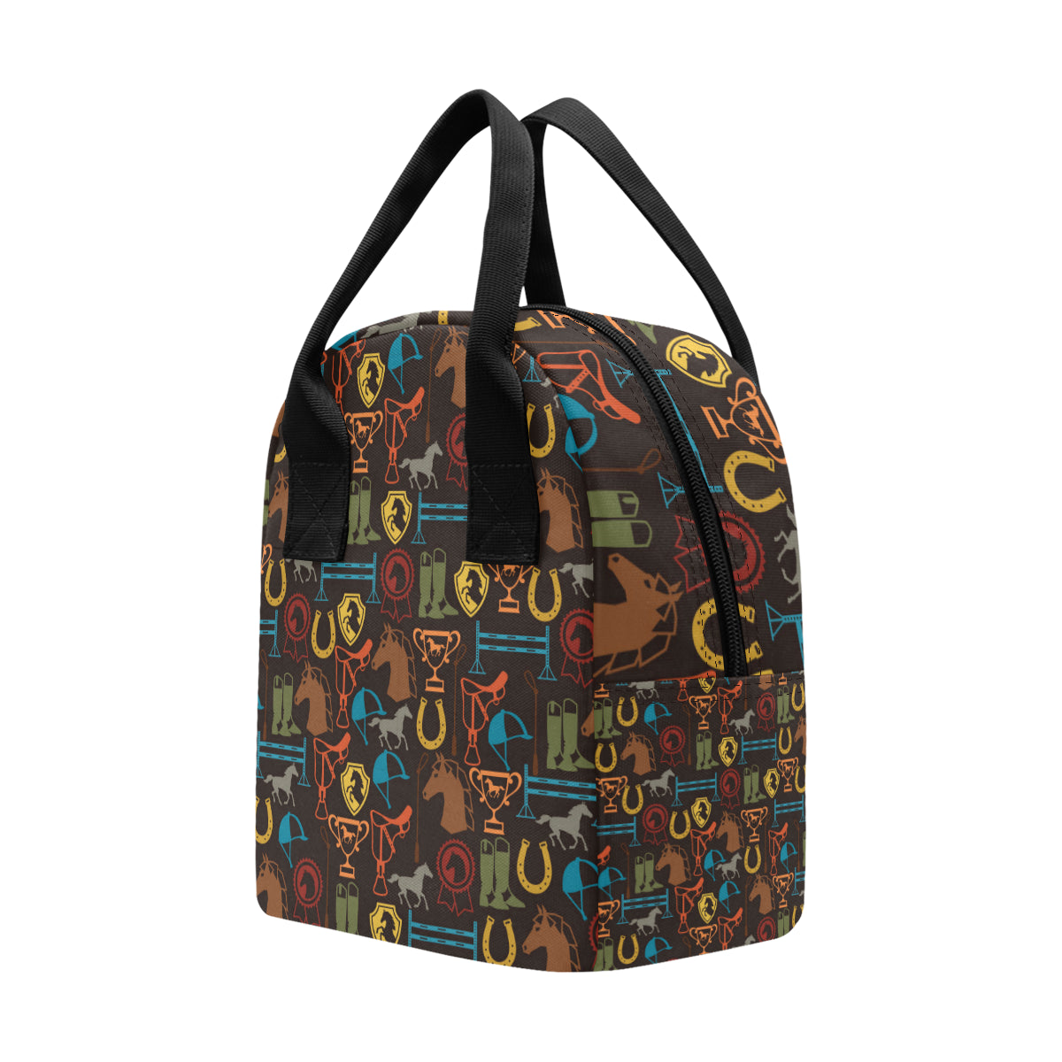 Equestrian Equipment Horse Colorful Insulated Lunch Bag
