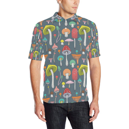 Mushroom Pattern Print Design A03 Men Polo Shirt