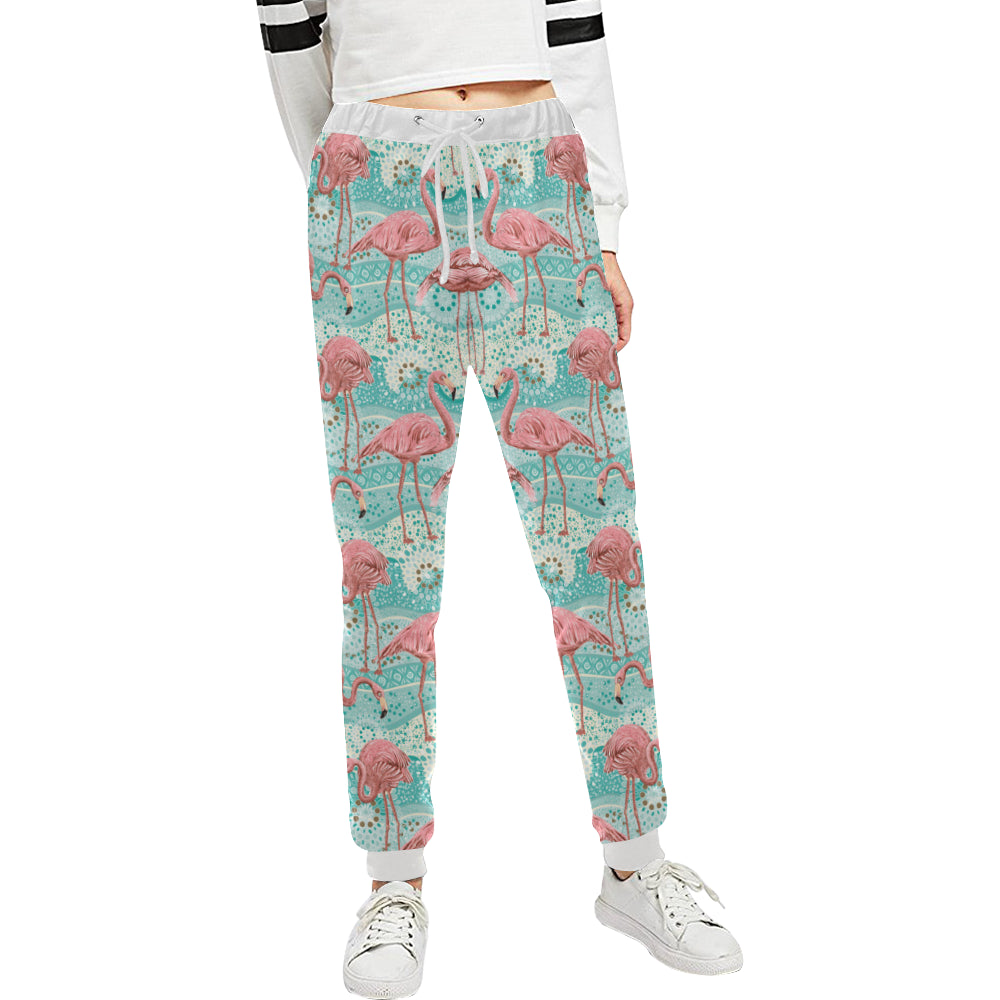 Flamingo Background Themed Print Unisex Sweatpants