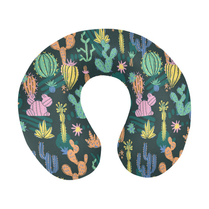 Cactus Pattern Print Design 05 U-Shaped Travel Neck Pillow