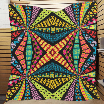 Kaleidoscope Pattern Print Design 05 Premium Quilt