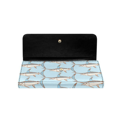 Swordfish Pattern Print Design 01 Women's Trifold Wallet