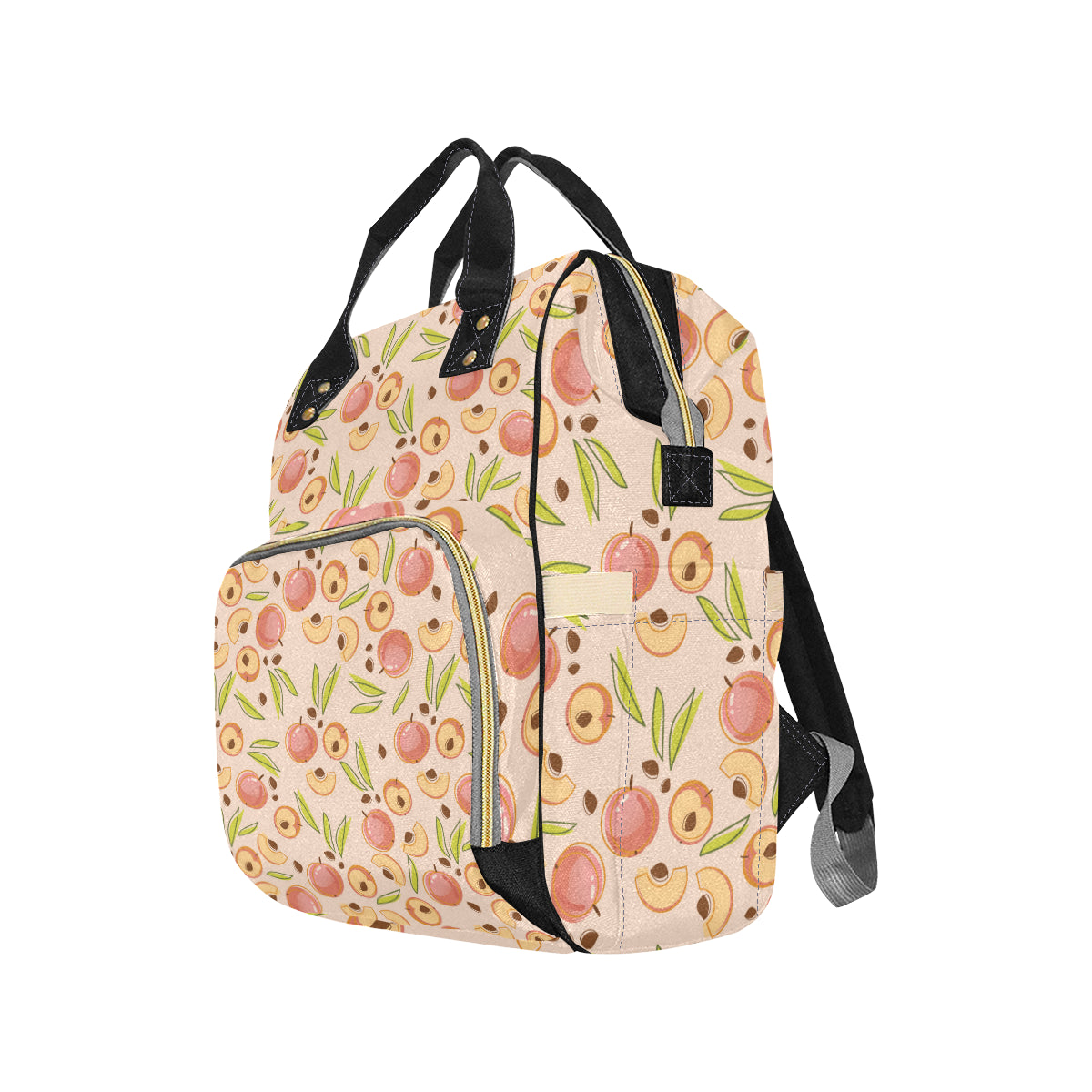 Peach Pattern Print Design A01 Diaper Bag Backpack