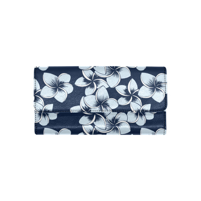 Plumeria Pattern Print Design A02 Women's Trifold Wallet