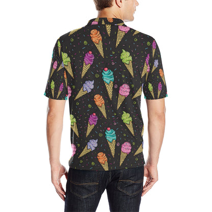 Ice Cream Pattern Print Design IC06 Men Polo Shirt