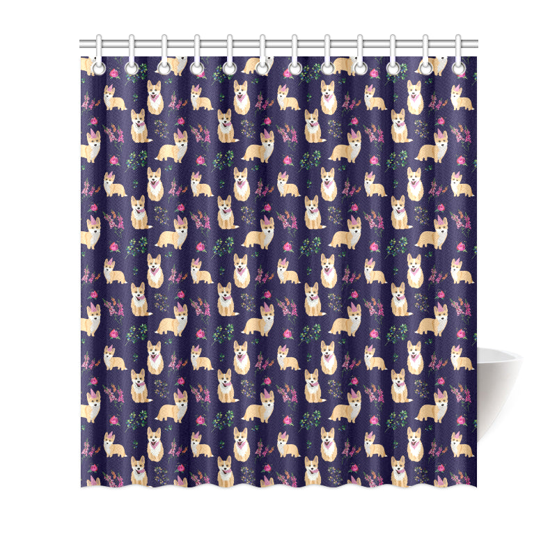 Pembroke Welsh Corgis Pattern Print Design A06 Shower Curtain