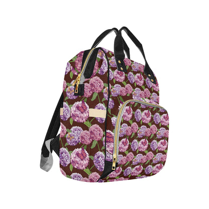 Hydrangea Pattern Print Design HD08 Diaper Bag Backpack