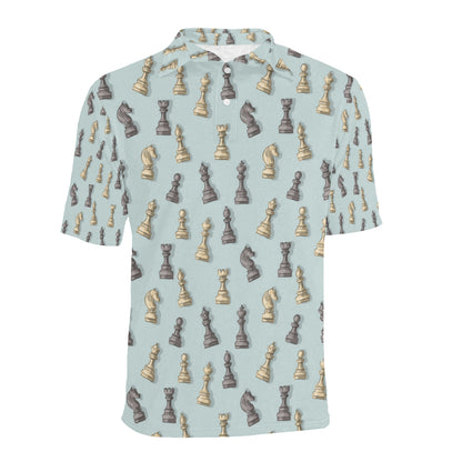 Chess Pattern Print Design 02 Men Polo Shirt