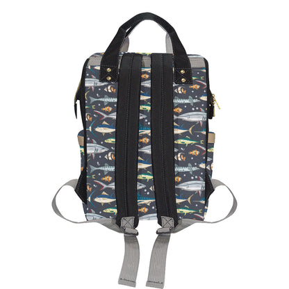 Swordfish Pattern Print Design 04 Diaper Bag Backpack