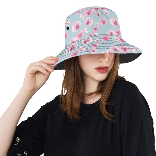 Orchid Pink Pattern Print Design OR01 Unisex Bucket Hat