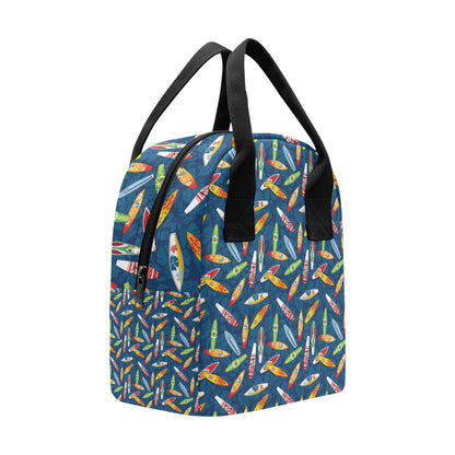 Surfboard Pattern Print Insulated Lunch Bag