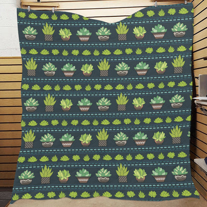 Cactus Pattern Print Design 07 Premium Quilt