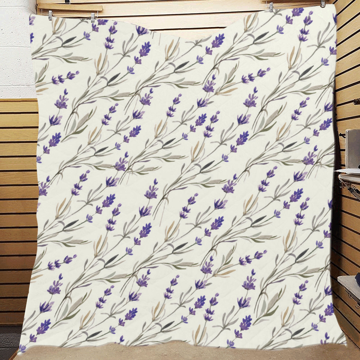 Lavender Pattern Print Design 01 Premium Quilt