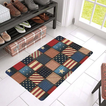 American flag Patchwork Design Rubber Doormat
